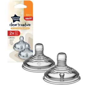 Биберони за шише Tommee Tippee Easi-Vent, 6м+, Thick Flow