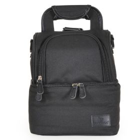 Чанта с две термо отделения за бебешки шишета, храна, пикник Aurora - цвят черен