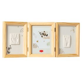 Дървена фото рамка за снимка + два отпечатъка на ръчичка и краче - Tiny Love