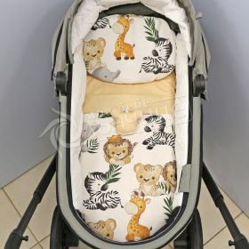Двулицев летен комплект за количка - Beige Jungle