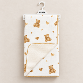Двулицева муселинова пелена Vintage 100x100 см - Teddy bear