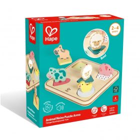 Дървен звуков пъзел Животни - Hape, 6 части