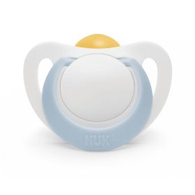 Каучукова залъгалка 0-6 м. бяло/синьо NUK Star + кутийка