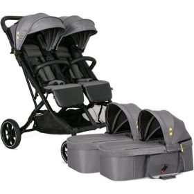 Комбинирана количка за близнаци X-Double Cool Grey Lux – X-LANDER