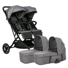 Комбинирана количка за близнаци X-Double Cool Grey – X-LANDER