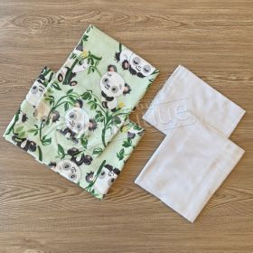 Комплект пелени бархет и тензух Green Panda