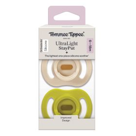 Комплект от 2 броя ортодонтични залъгалки Ultra Light Stay Put - Tommee Tippee Розов/Лилав 0-6м