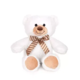 Плюшена играчка Мече с панделка - 25 см (Бяло)