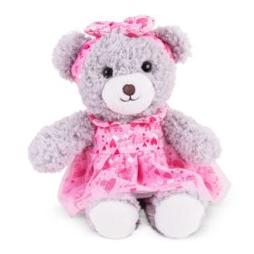 Плюшена играчка Мече с рокля и панделка  - 33 см