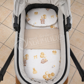 Двулицев комплект за количка Baloon Dream Beige - Пролет/ Есен