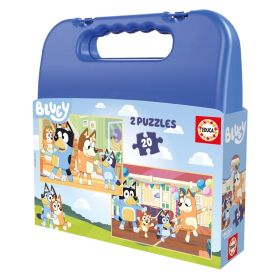 Комплект два пъзелa в куфарче Educa - Bluey (2 x 20 части)