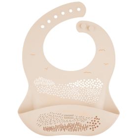 Силиконов лигавник с джоб Canpol babies, 4м+ Cream