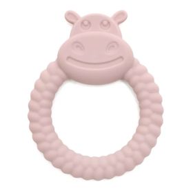 Силиконова бебешка гризалка Хипо - розова