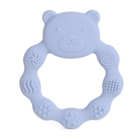 Силиконова бебешка гризалка Мече - синя