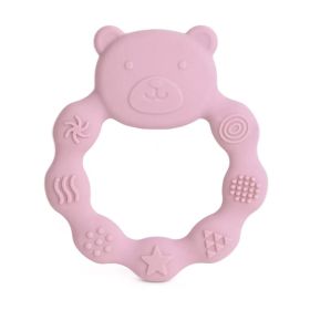 Силиконова бебешка гризалка Мече - светло розова
