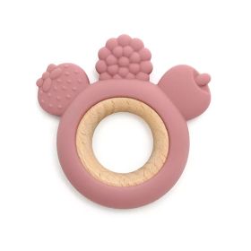 Силиконова бебешка гризалка Плодова Градина - Тъмно Розова 