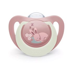 Силиконова залъгалка NUK First Choice Night Заек 0-6м. + кутийка 