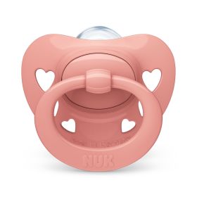 Силиконова залъгалка 0-6 м. розова NUK Signature + кутийка