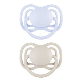 Комплект 2 броя симетрични силиконови залъгалки Dental Air NUDE, Blue 0–6 м – Canpol