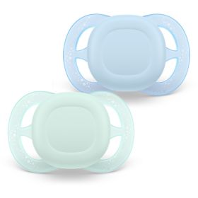 Комплект от 2 броя ортодонтични залъгалки за новородени, Ultra Start 0-2м, Philips AVENT -  Синьо и Зелено