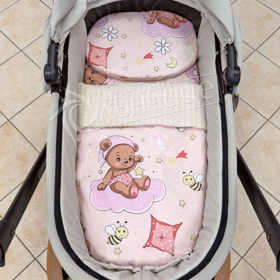 Комплект за количка Sleepy Baby Pink Vintage - Есен/Зима