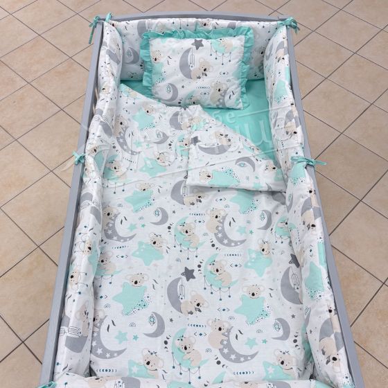 Спален комплект с обиколници - Starry Bear Mint