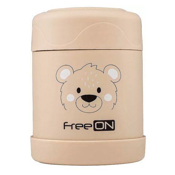 Термо контейнер за храна от 350мл Free On от неръждаема стомана бежов