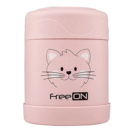 Термо контейнер за храна от 350мл Free On от неръждаема стомана розов