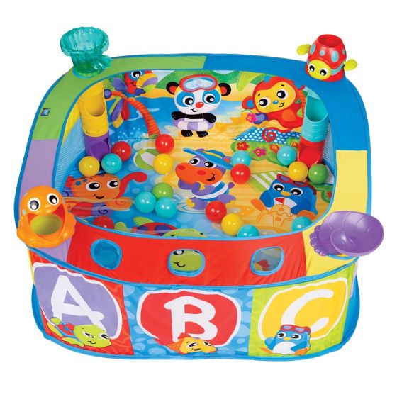 Бебешка активна гимнастика сух басейн с включени 30 цветни топки, 6м+ - Playgro
