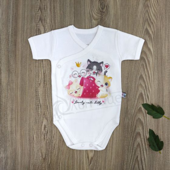 Бебешко боди с къс ръкав Cute Kitty
