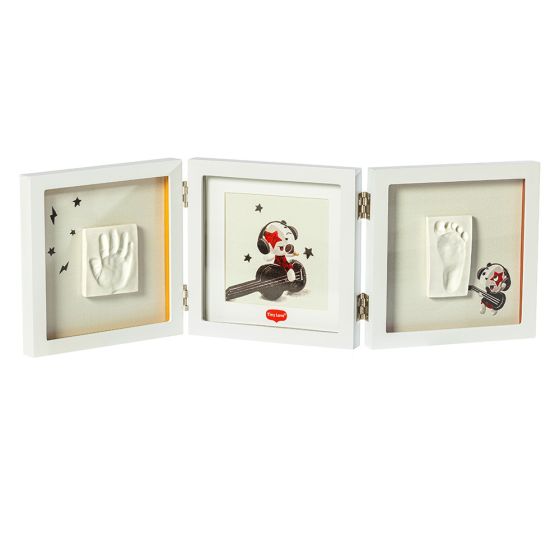 Бяла фото рамка за снимка + два отпечатъка на ръчичка и краче - Tiny Love