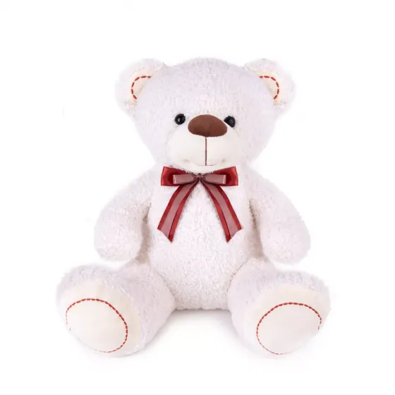 Бяло мече с панделка - 30 см