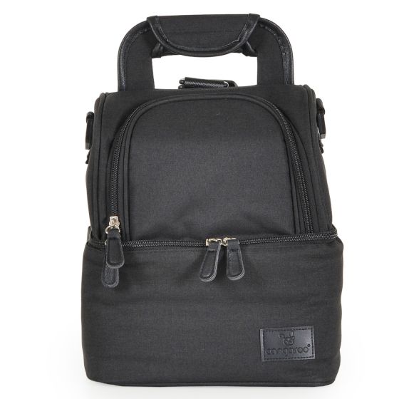 Чанта с две термо отделения за бебешки шишета, храна, пикник Aurora - цвят черен