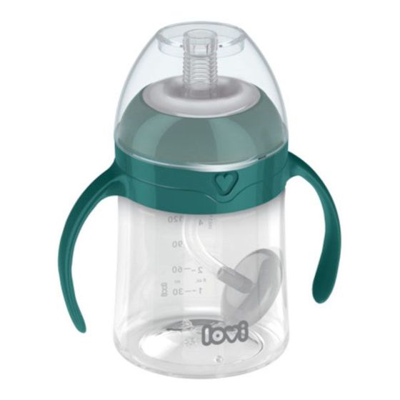 Чаша със сламка Beginner 6м+, 150 мл., зелена - Lovi