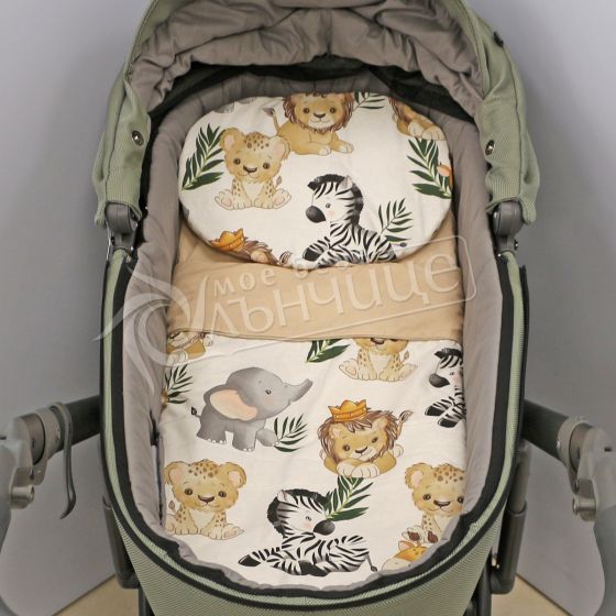 Двулицев комплект за количка пролет-есен - Beige Jungle