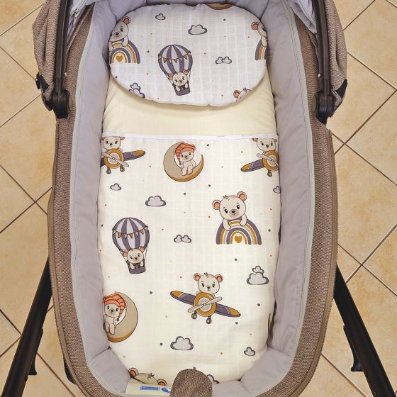 Летен комплект за количка Bear in the sky - Муселин