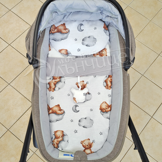 Двулицев летен комплект за количка - Little Teddy Bear