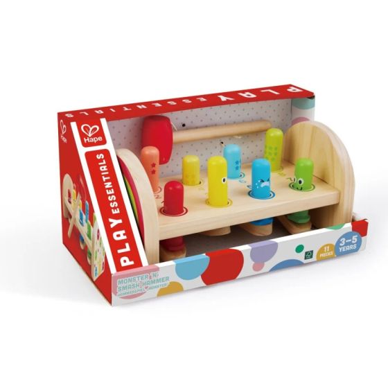 Дървена играчка с чукче Чудовища, 11 части – Hape
