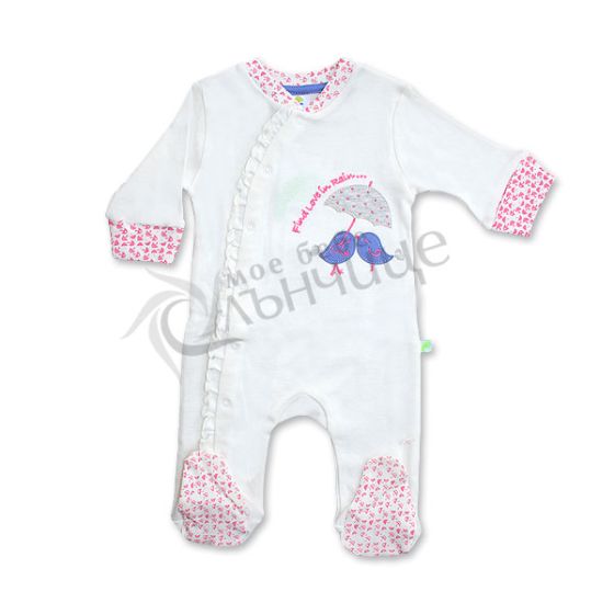 Гащеризон Пиленца-74см - 9 до 12м-Бял