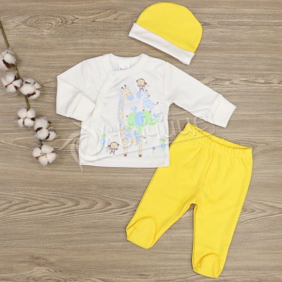 Комплект от три части Giraffe - жълт