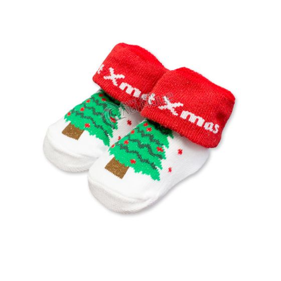 Коледни чорапки за бебе - Елхичка