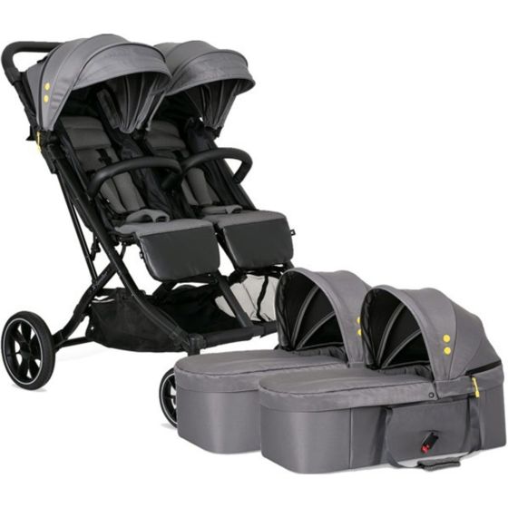 Комбинирана количка за близнаци X-Double Cool Grey Lux – X-LANDER