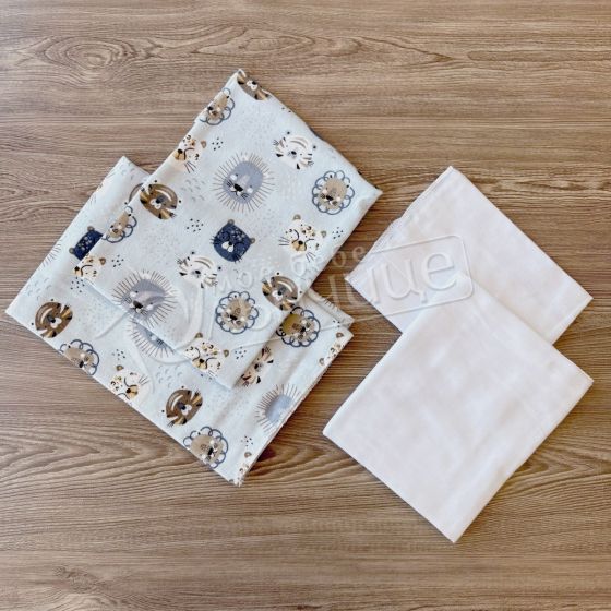 Комплект пелени бархет и тензух Big Cats