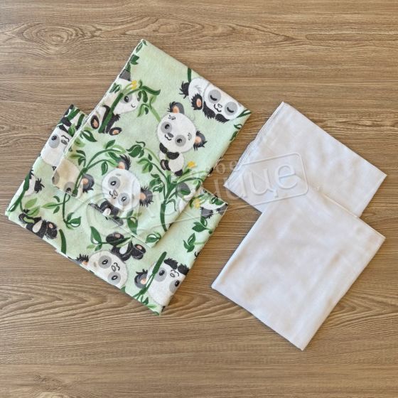 Комплект пелени бархет и тензух Green Panda
