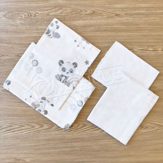 Комплект пелени бархет и тензух Cloudy Panda