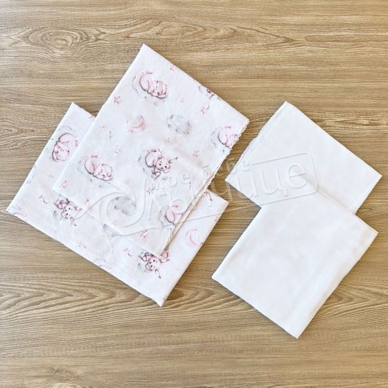 Комплект пелени бархет и тензух Sleepy Rabbit