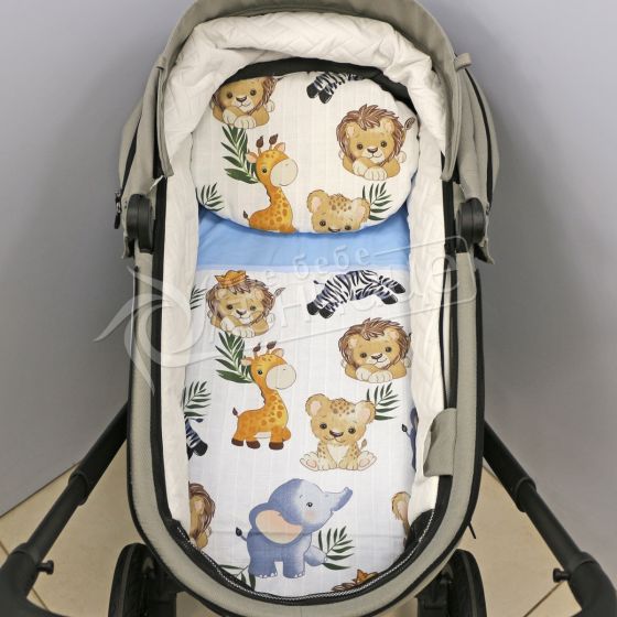 Летен комплект за количка Blue Soft Lux - Муселин