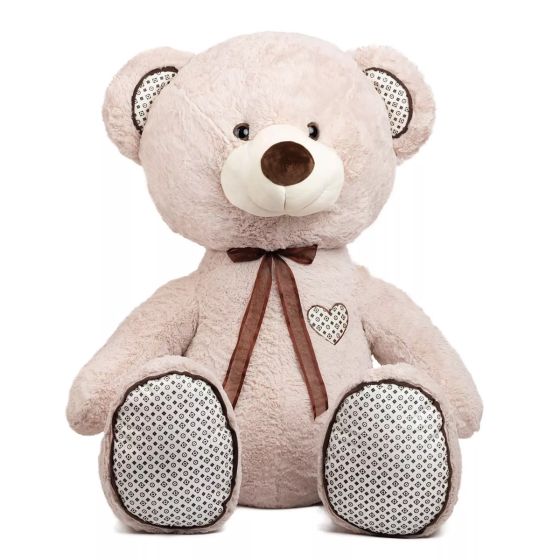 Плюшена играчка Мечок с глитер на лапите и ушите - 120 см