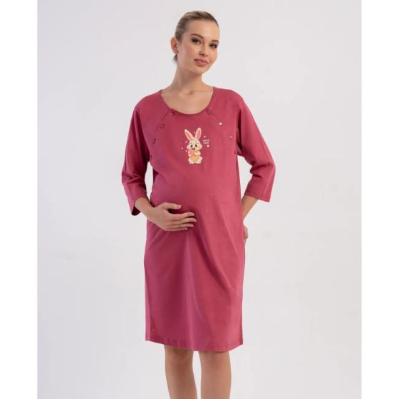 Нощница за бременни и кърмачки с 3/4 ръкав - Vienetta