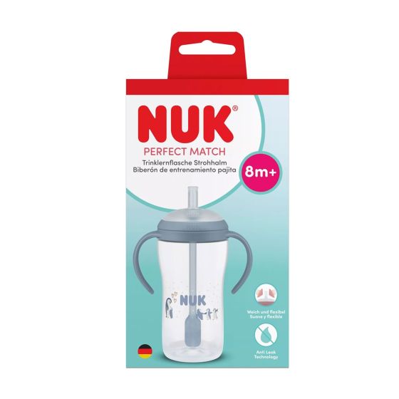 NUK Perfect Match шише със сламка 260 мл. 8м+ - Пингвин